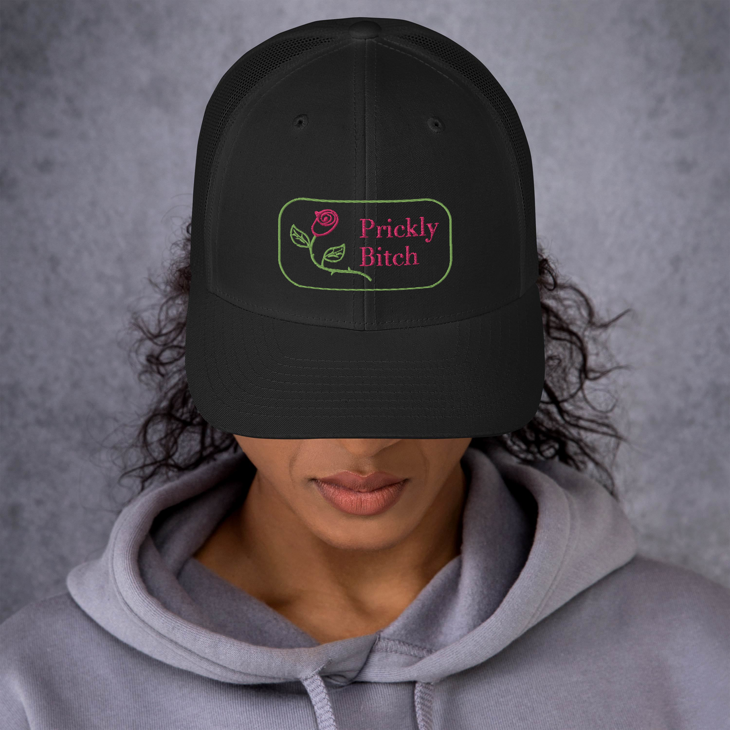 Prickly Bitch Embroidered Trucker Cap | Snap Back Hat
