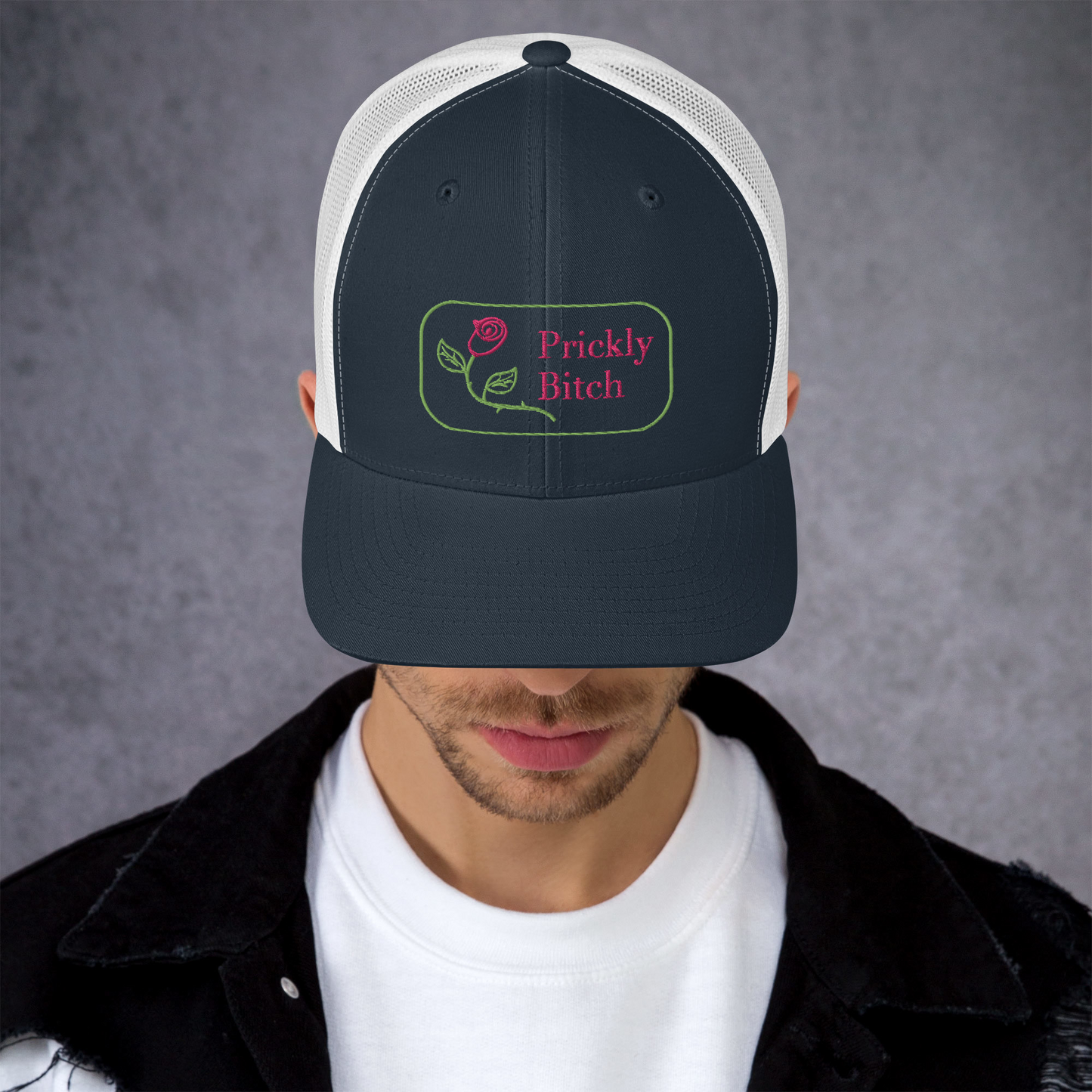Prickly Bitch Embroidered Trucker Cap | Snap Back Hat