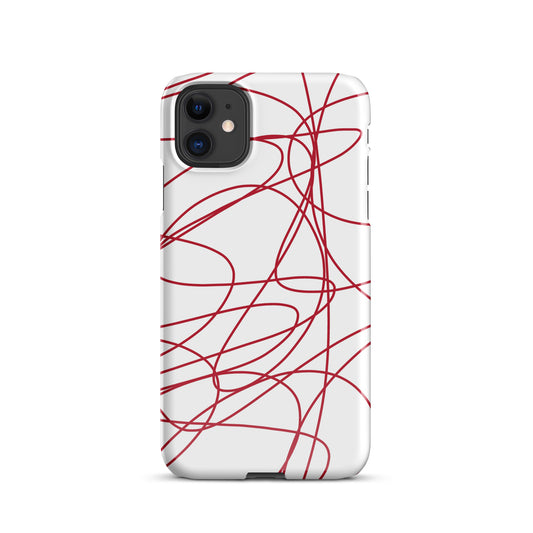 Red Scribbles iPhone Case | Abstract Art | Sizes for iPhone 11-15